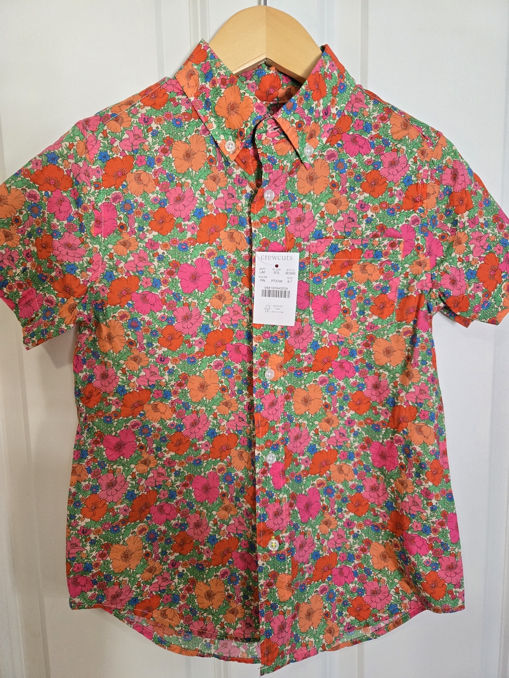 J. Crew Kids' Liberty Floral Button-Down Shirt - Boys Size 6/7 Brand New W/ Tags